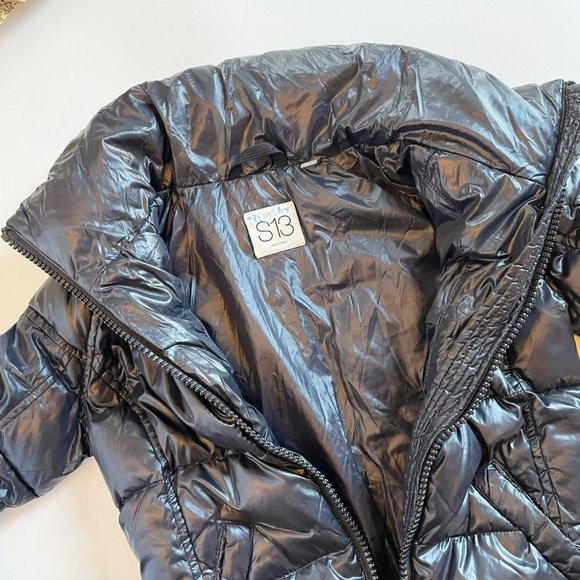• S13 Gloss Black Down Puffer Coat • Size 6 - Picture 6 of 9